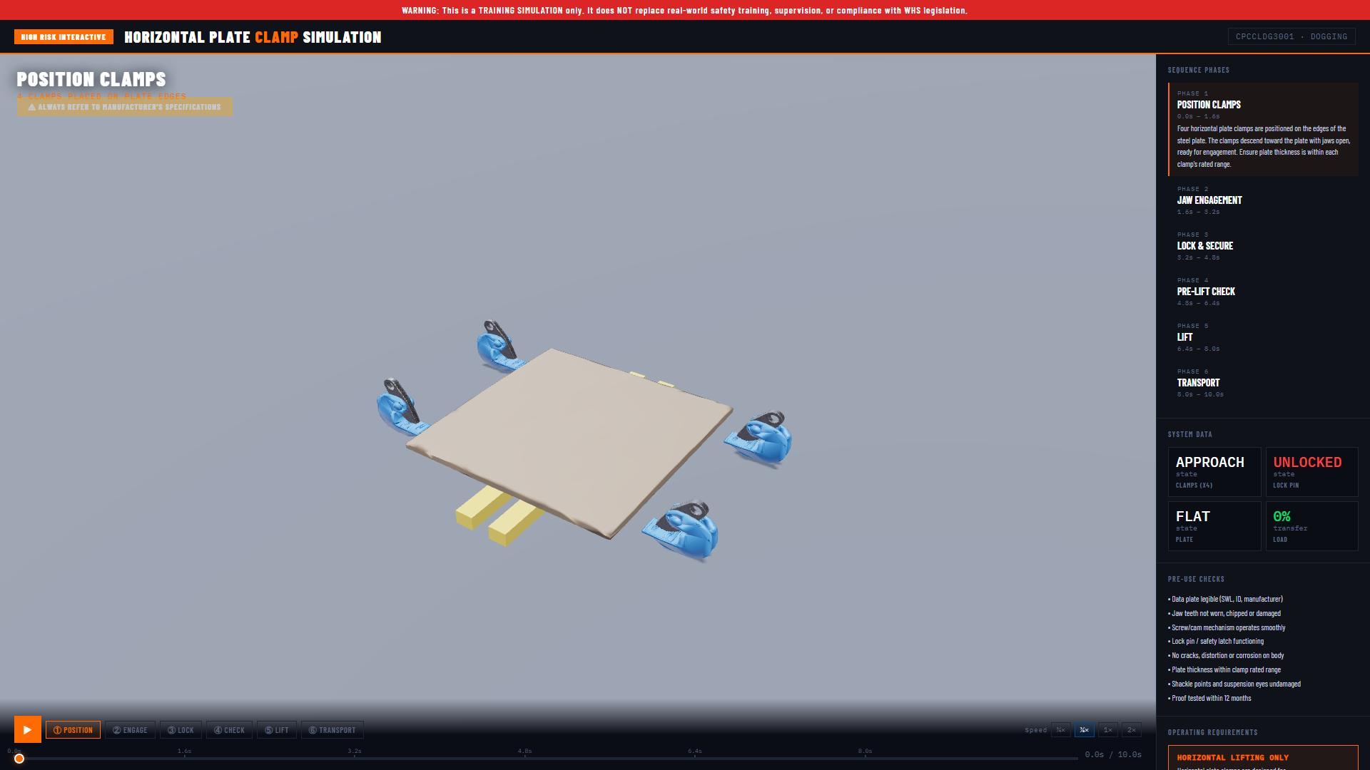 Horizontal Plate Clamp Sim