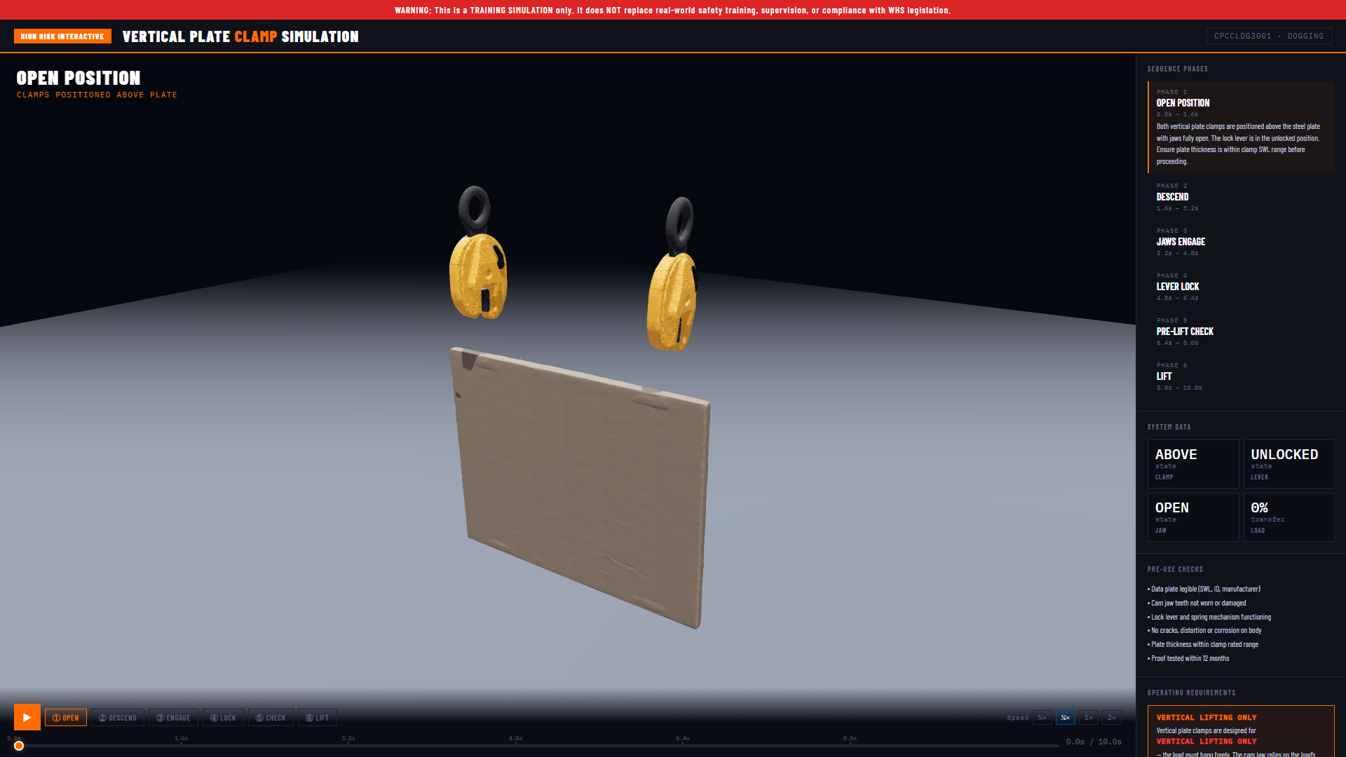 Vertical Plate Clamp Sim