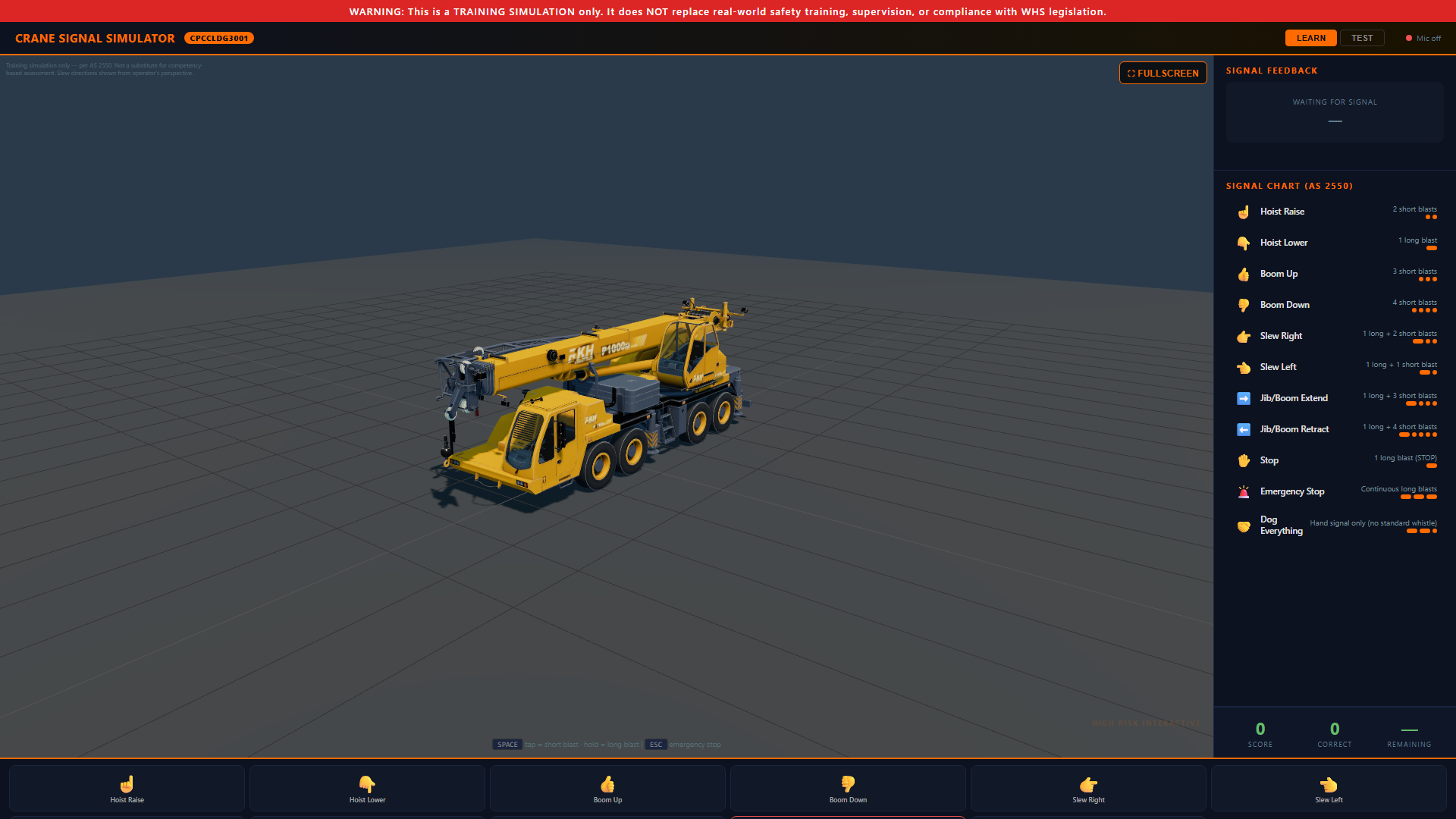 Whistle & Hand Signal Simulator