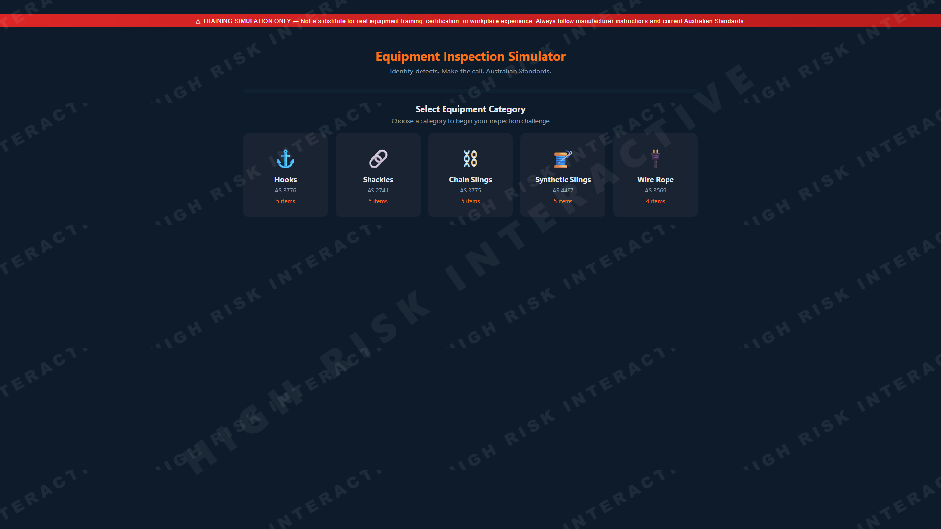 Equipment Inspection Sim
