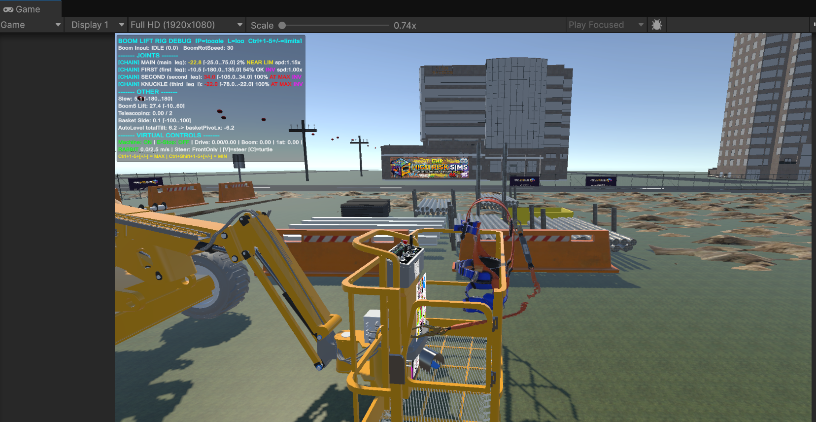 Boom lift simulation - full construction site environment