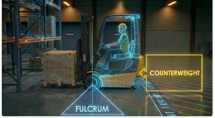 Forklift fulcrum and counterweight principles