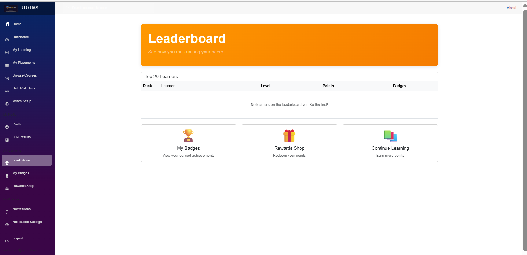Gamification leaderboard with points and badges