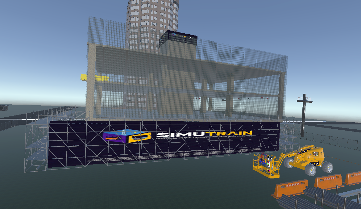 Full construction site overview — SimuTrain platform